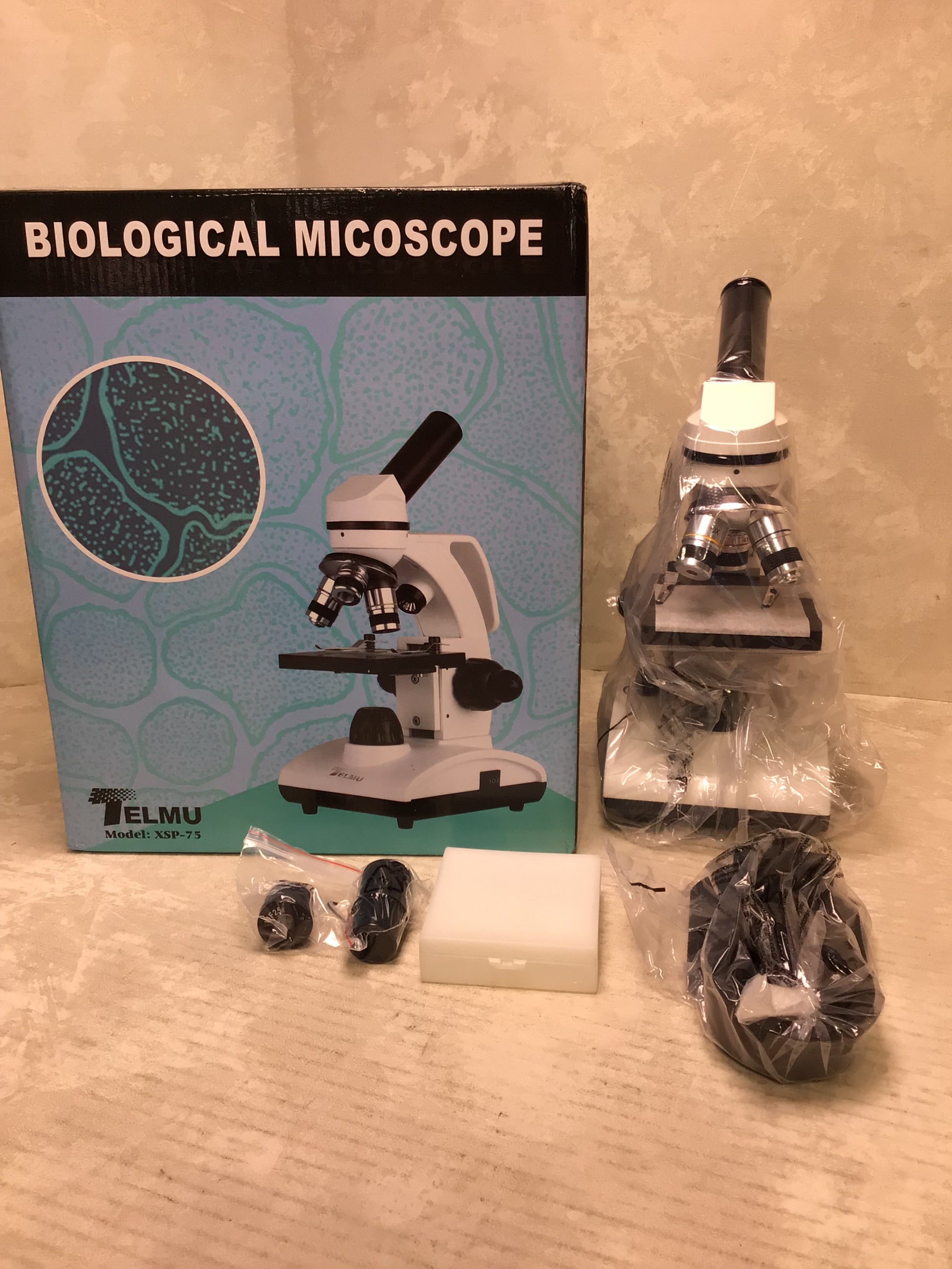 Telmu XSP-75 Dual Illumination Handheld Lab Inverted Biological Microscope (7680144408814)